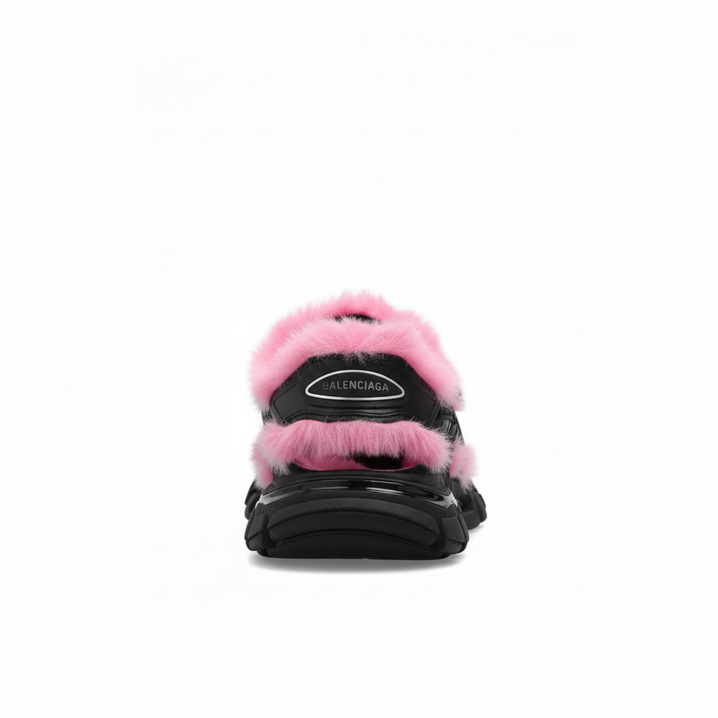 Balenciaga Contrast-Strap Sandals in BLACK