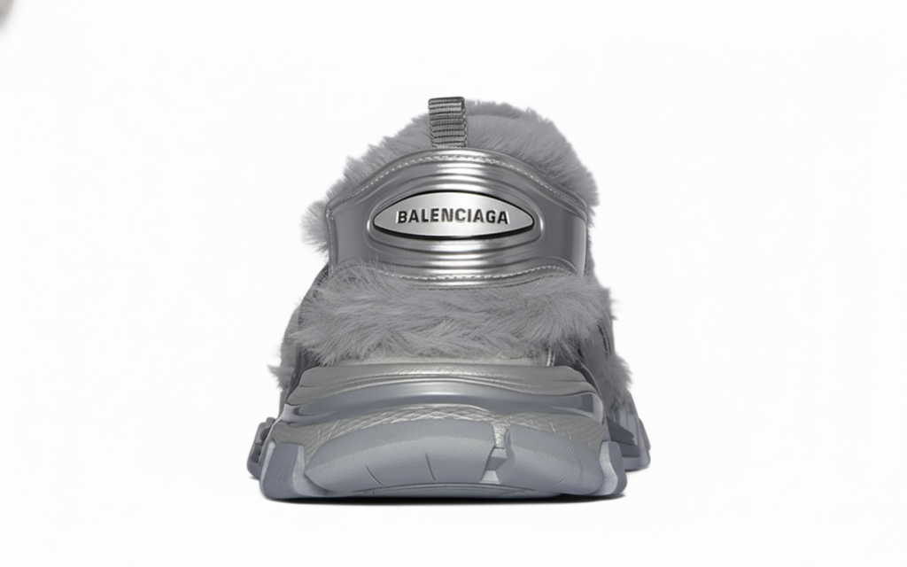 Balenciaga Track Flat Sandals in SILVER