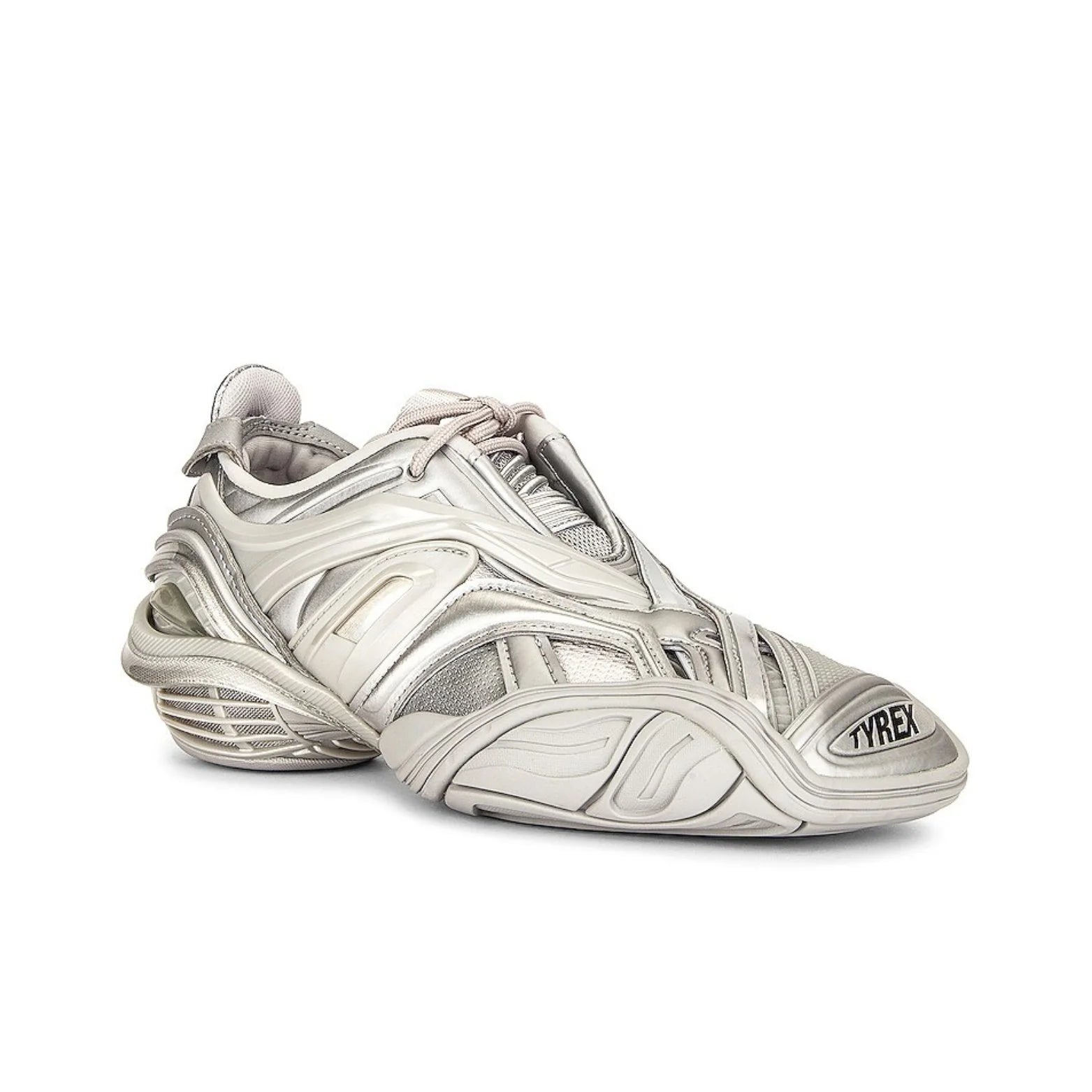 Balenciaga Metallic Low-Top Sneakers in SILVER