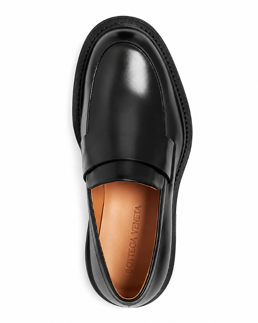Bottega Veneta Men's Leather Apron-Toe Penny Loafers