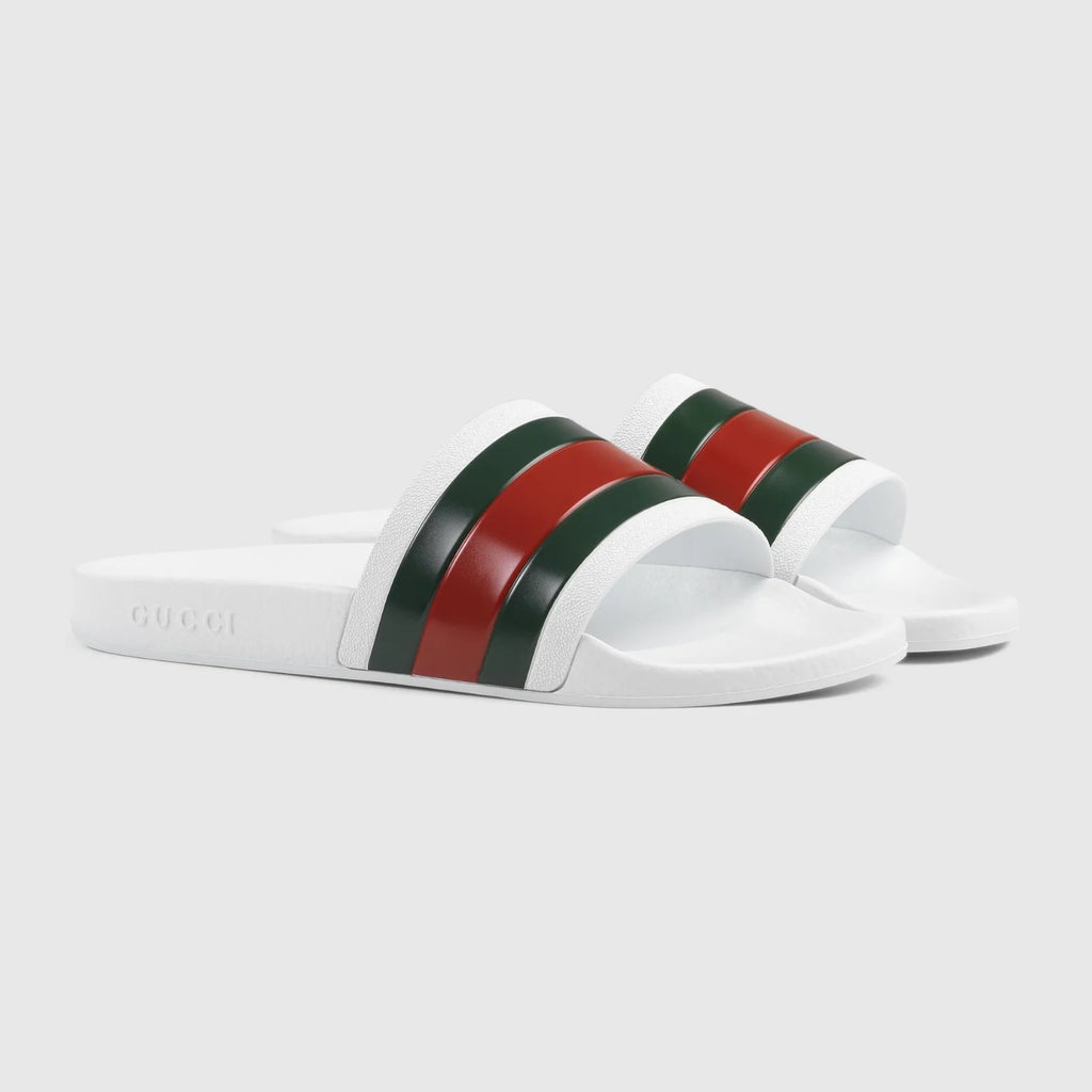 Gucci Pursuit Pool Web Rubber Slides