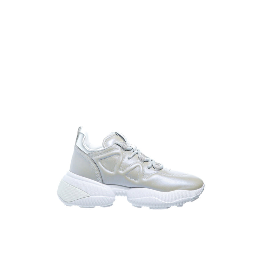 Hogan Ladies Silver Tone Sneakers