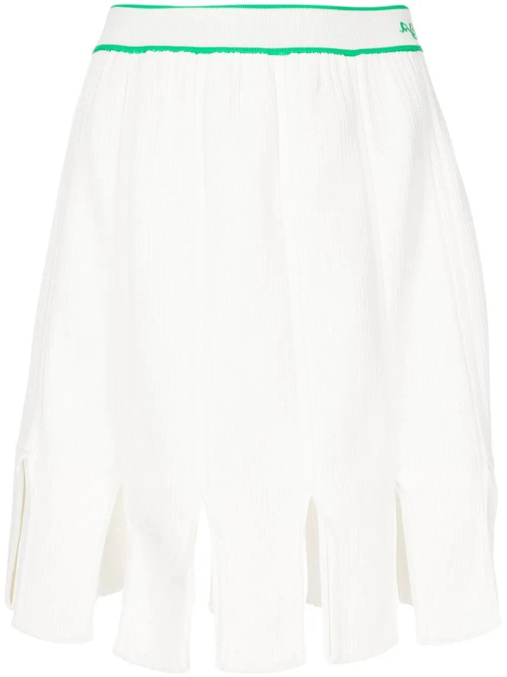 Bottega Veneta Squared-Frill Trim Knitted Skirt in WHITE