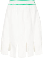 Bottega Veneta Squared-Frill Trim Knitted Skirt in WHITE