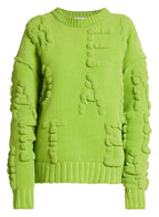 Bottega Veneta Alphabet-Motif Chenille Pull-over GREEN